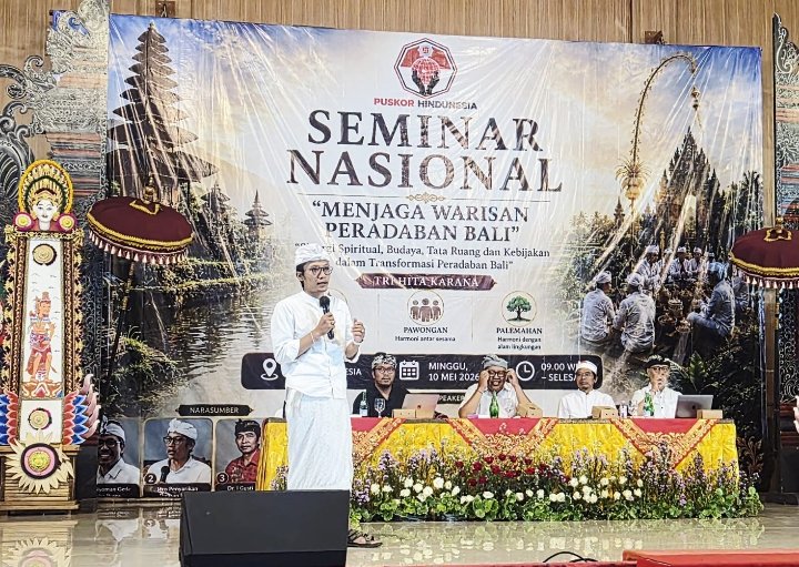 Gubernur Bali Apresiasi 23 Tahun Pengabdian Puskor Hindunesia, Buka Seminar Nasional “Menjaga Warisan