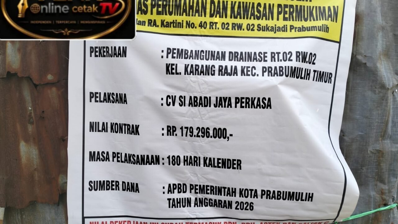 Pembangunan Drainase Rp179,2 Juta di Prabumulih Disorot, Timbunan Material Berserakan hingga Lokasi Proyek Dipertanyakan