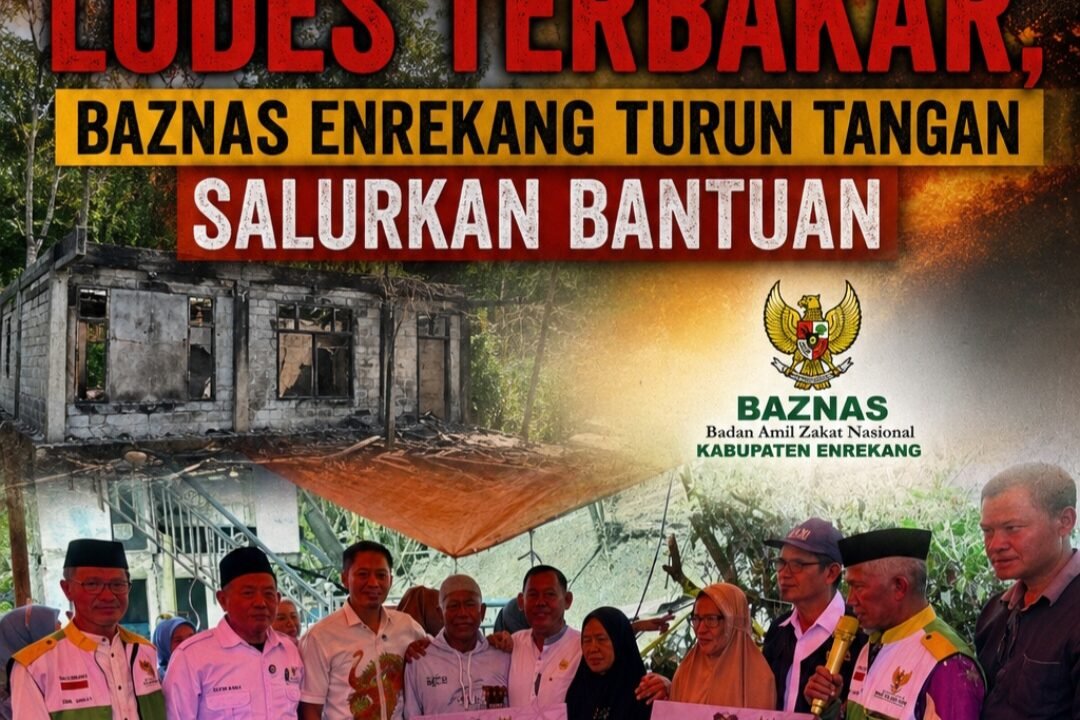 Rumah Pensiunan Guru Ludes Terbakar, BAZNAS Enrekang Turun Tangan Salurkan Bantuan