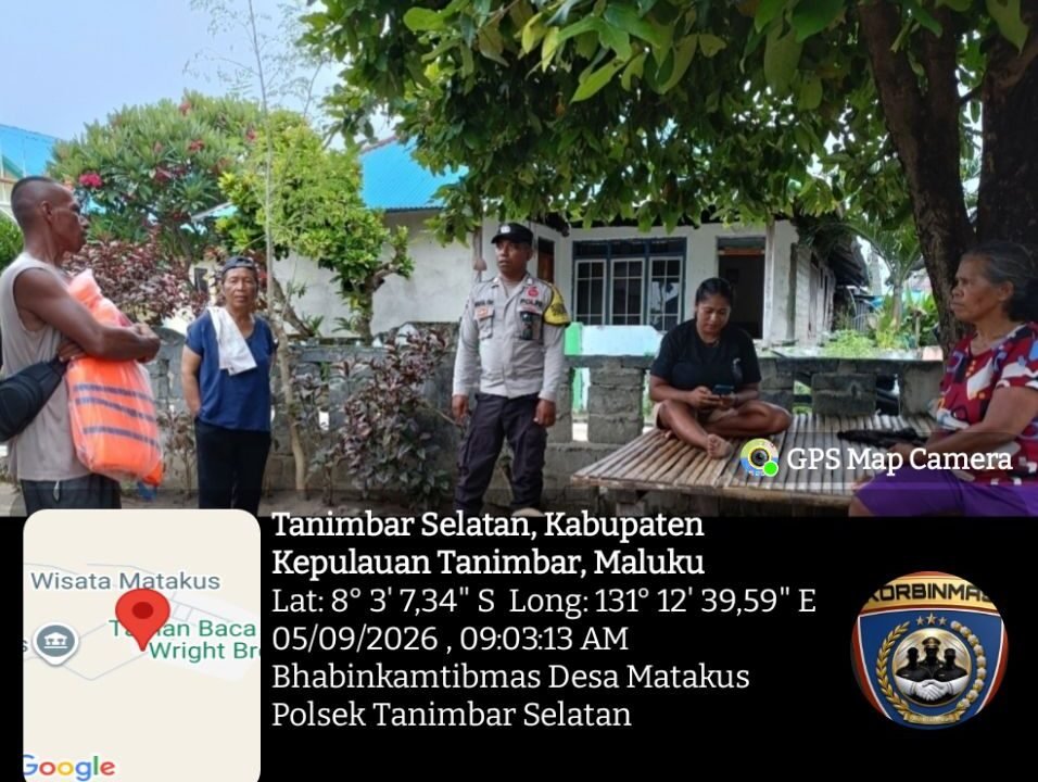 Sambangi Warga, Bhabinkamtibmas Desa Matakus Imbau Kewaspadaan Cuaca Ekstrem dan Larangan Karhutla