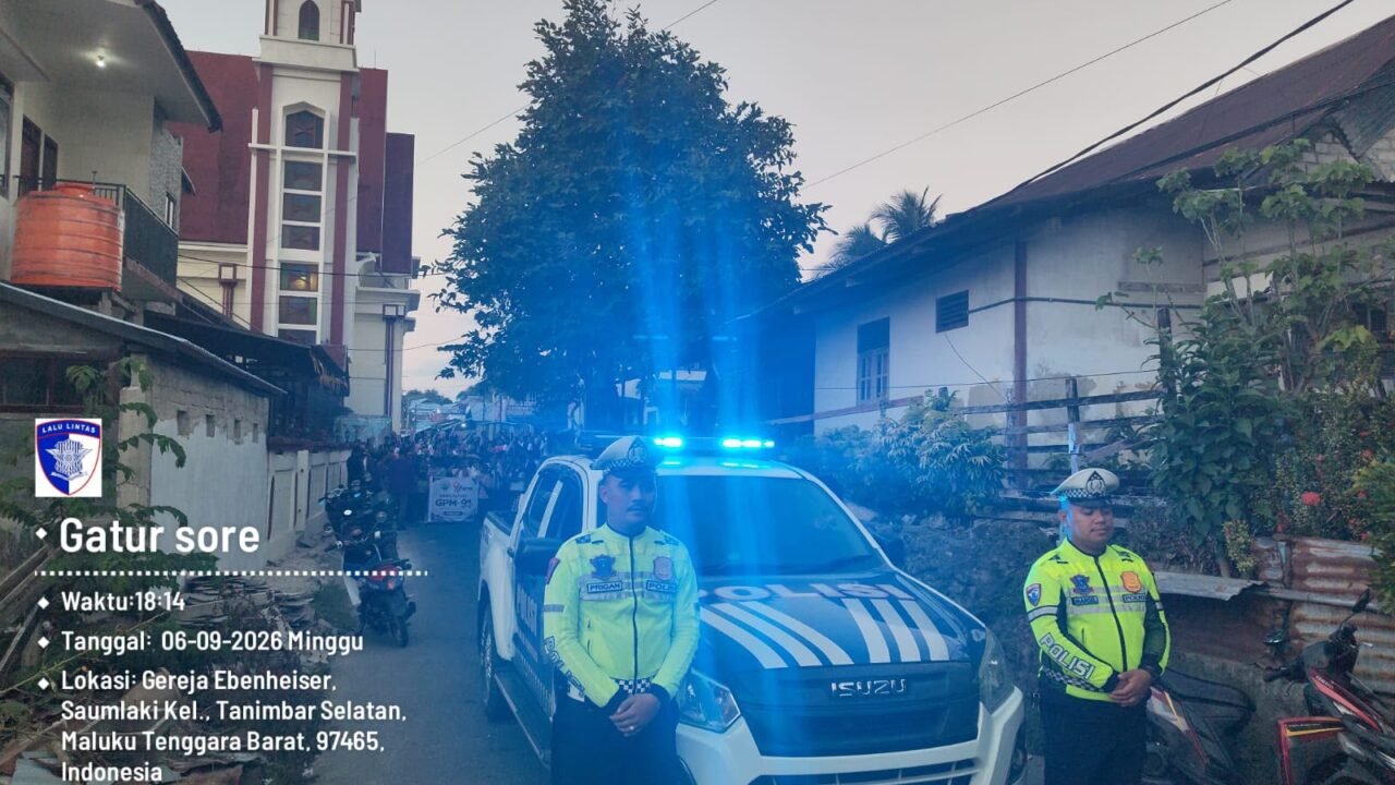 Sukseskan HUT GPM ke-91, Sat Lantas Polres Kepulauan Tanimbar Kawal Ketat Rute Karnaval Jemaat Saumlaki