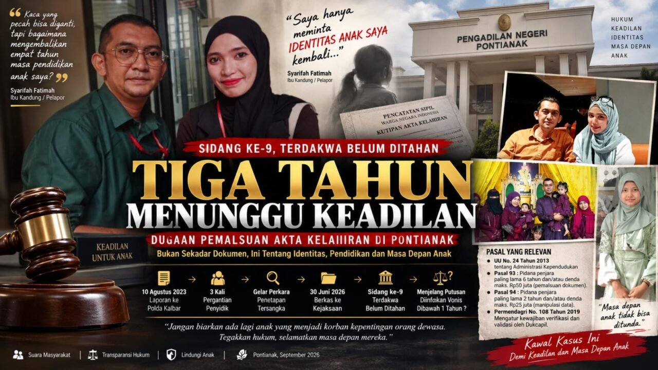 Hampir Tiga Tahun Berjalan, Terdakwa Disebut Pegawai BUMN Pelindo – Pelapor Pertanyakan Penahanan, Verifikasi Dukcapil dan Arah Putusan