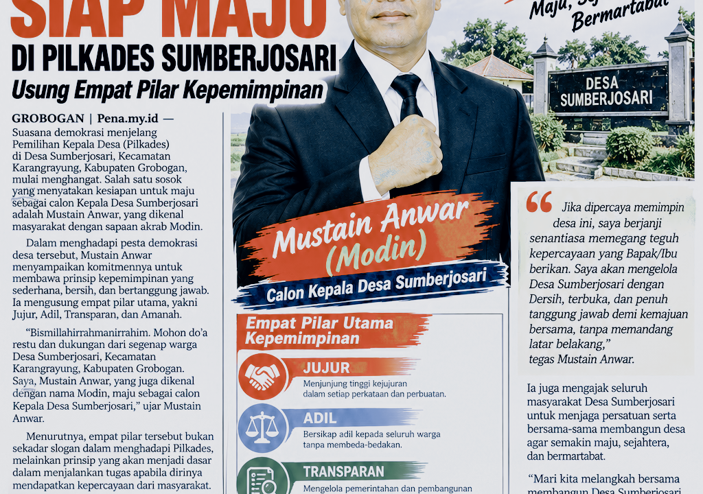 Mustain Anwar Nyatakan Kesiapan Maju Pilkades Sumberjosari, Bawa Empat Komitmen Utama