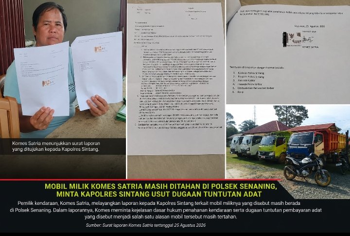 Mobil Masih Tertahan di Polsek Senaning, Komes Satria Persoalkan Dugaan Tuntutan Adat
