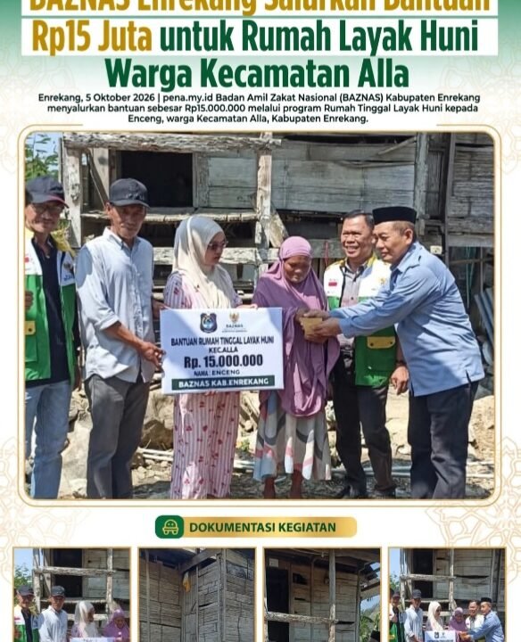 BAZNAS Enrekang Salurkan Bantuan Rp15 Juta untuk Rumah Layak Huni Warga Kecamatan Alla